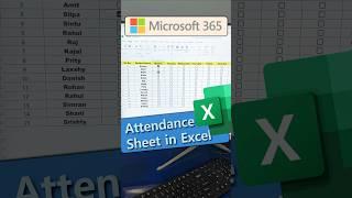  Attendance Sheet in Excel Advance Trick Google Sheet #shorts #excel #googlesheets #ytviral