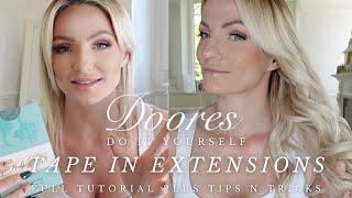 HOW TO APPLY TAPE IN HAIR EXTENSIONS | Step by step tutorial | Balayage Blonde | Doores Hair