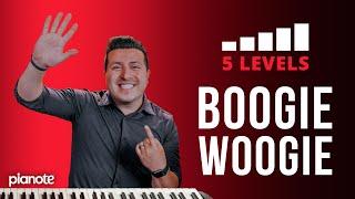 5 Levels Of The Boogie Woogie  (Piano Lesson with Sheet Music)