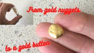 Gold Nuggets Melted Into A Button Using A Potato Crucible @ Les Gold