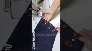 Simple & Easy Trouser Bottom Design With Side Boder Patti #shorts #sewing #viral