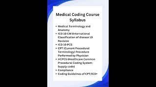 Medical coding Course Syllabus #aapcandidate , #ahima , #medicalcoding , #ccs , #cpc ,@CodingClinique