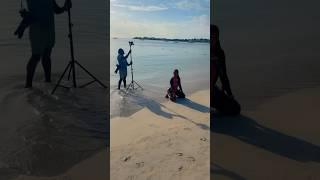 Pinky Bling Burberry swimwear photoshoot. BTS