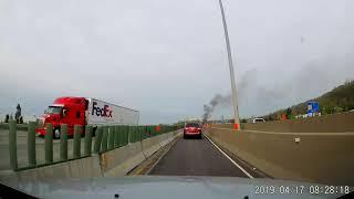 Dashcam: I-71 car fire Cincinnati
