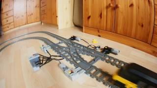 Testing LEGO 7996 Double Crossover Track custom 9V and modified control