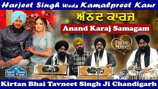 Anand karaj Harjeet Singh With Kamalpreet Kaur Kirtan Bhai Tavneet Singh Chandigarh Wale