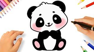 HOW TO DRAW A CUTE KAWAII PANDA EASY ️ DRAWING CUT ANIMALS