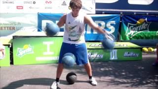 Juggling dribbling skills with basketballs from Roman Fedorenko