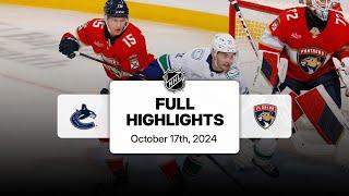 Canucks at Panthers | October 17, 2024 | NHL Full Game Highlights