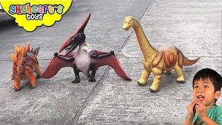 SKYHEART'S DINOSAUR TOYS Compilation | Jurassic world mighty megasaur trex dinosaurs for kids