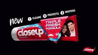 Get closer with New Closeup Triple Fresh Formula