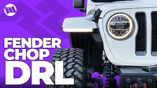 Jeep JL Wrangler JT Gladiator Truck DRL for Factor Fender Chop or Trim by Rugged Ridge Installation