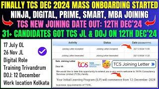 FINALLY TCS ONBOARDING STARTED 31+ GOT JL & DOJ ON 12 DEC | TCS REGION &  MONTH WISE JOINING UPDATE