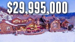 Touring a $29,995,000 Colorado Winter Mountainside MEGA MANSION