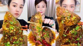 Chinese Mukbang Food Eating Show | Challenge To Eat Fish, Spicy Braised Fish #62 (P145-147)