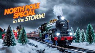 bachmann g scale north pole special windy rainy day driving  