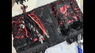 (SOLD) Sweet, Dark, Victorian-inspired Red/Black Junk Journal