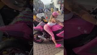 Beautiful Girl Biker Performs AMAZING Motor NY Rider #shorts