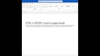 The Learnit Minute - Insert Page Break #Word #Shorts