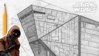 Sandcrawler - (Star Wars) Perspective Drawing Time-Lapse