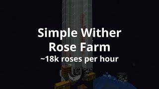 [JE 1.14+] Simple Wither Rose Farm - 18k per hour