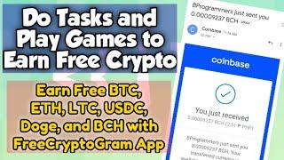 FreeCryptoGram App by B Programmers | Earn free crypto by doing tasks and playing games