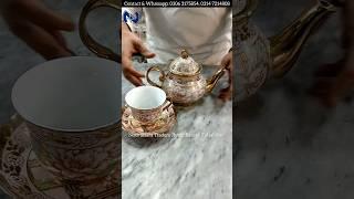 Fancy Golden Tea Sets with stand Coffee Sets Crockery Wholesale Market Pakistan Noor Sitara Traders