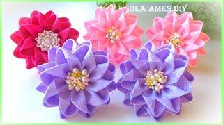  Посмотрите какие КРАСИВЫЕ Очень Простые ЦВЕТЫ из ЛЕНТ️️DIY Ribbon Flowers/ Flor de Fita/Ola ameS