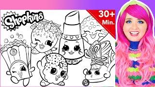 Coloring Shopkins GIANT Coloring Pages | Kooky Cookie, Poppy Corn, Lippy Lips | 30+ Minutes Coloring