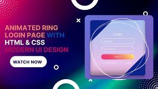 Animated Ring Login Page with HTML & CSS | Modern UI Design #HTML #CSS #LoginPage #3DAnimation