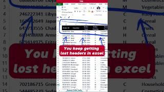 Data Entry Tricks  Headers #excel #exceltips #exceltricks #shorts