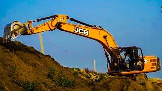 Jcb Excavator Collecting Mud From River - Jcb Working For  Road Construction -Planet Road