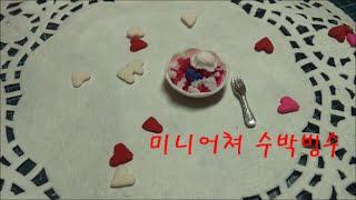 미니어쳐 수박빙수 만들기/Miniature WaterMelon Shaved Ice/코코넛강아지풀