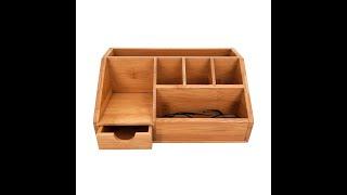 Makeup Organizer Bamboo Wood Vanity Countertop Organizer Cosmetic Jewelry for $29.99