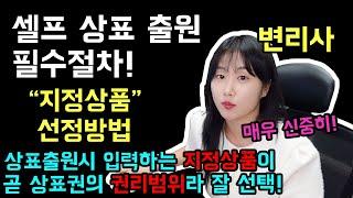 셀프 상표 출원 할 때 필수 절차인 지정 상품 선정 방법! 변리사가 알려주는 상표권 권리범위를 고려한 출원방법! 내 사업에 적합한 브랜드네임 혼자서 나홀로 상표등록 받기!