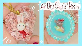 Air dry Clay (Cold porcelain) and Resin- jewelry- DIY