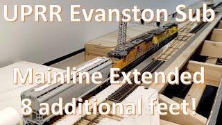 UPRR Evanston Sub - HO Scale Train Layout - Operations & Realism. s2021e14.  Mainline Extended 8 ft!