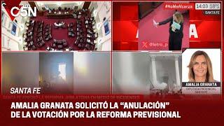 AMALIA GRANATA, tras el ESCÁNDALO en la LEGISLATURA santafesina: "Un ATROPELLO a la institución"