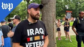 Iraq War veteran protests Trump's military parade