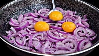 Just mix 3 onions and eggs! Incredible-The secret to making breakfast irresistible!