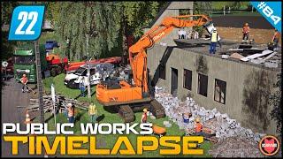  Demolition Of An Old Residential Building With An Excavator ⭐ FS22 City Public Works Timelapse