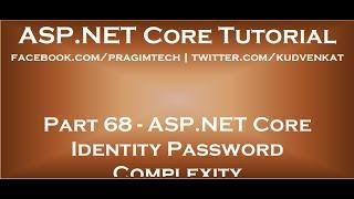 ASP NET core identity password complexity