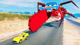 Epic Escape From The Lightning McQueen Spider Eater | McQueen VS Monster McQueen | BeamNG.Drive #15