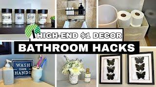 DOLLAR TREE DIY BATHROOM DECOR HACKS | Bathroom Organization Essentials For Only $1