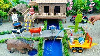 DIY how to make cow shed | house of animals | horse house – cow shed | mini hand pump |woodwork #13