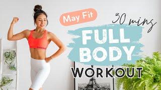 居家30分鐘全身性徒手運動 (無器材、無跳躍) At-home 30 min full body workout | no jumping and no equipment needed