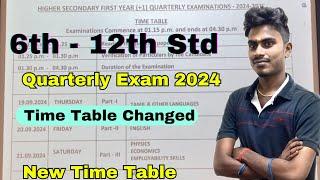 6th to 12th Quarterly Exam New Time Table 2024 | TN 10th 11th 12th Quarterly Exam Time Table 2024