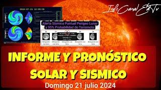 INFORME Y PRONÓSTICO SOLAR Y SÍSMICO 21 JULIO 2024