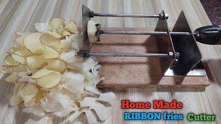 How To Make Potato Ribbon fries Cutter || DIY Potato Cutting Machine