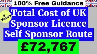 5 Years Total Cost of UK Sponsor Licence Self Sponsor Route | Complete Guide 2024